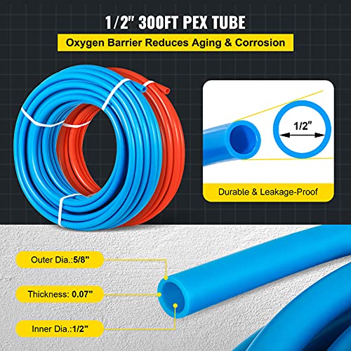 Happybuy PEX Tubing Oxygen Barrier 2 Rolls of 1/2 Inch X 300 Feet