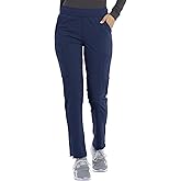 Cherokee Euphoria Women Scrubs Pant Mid Rise Tapered Leg Drawstring Plus Size CK140A, 3XL, Navy