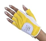 Lady Classic Half Glove (Left Hand), White and Yellow, Small