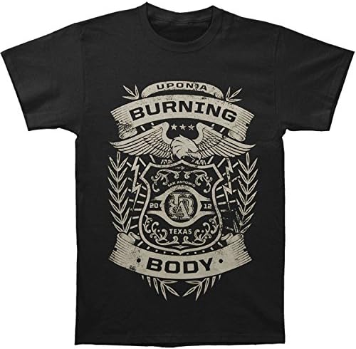 JEIIOS Upon A Burning Body Men39;s Badge T-shirt Black X-Large