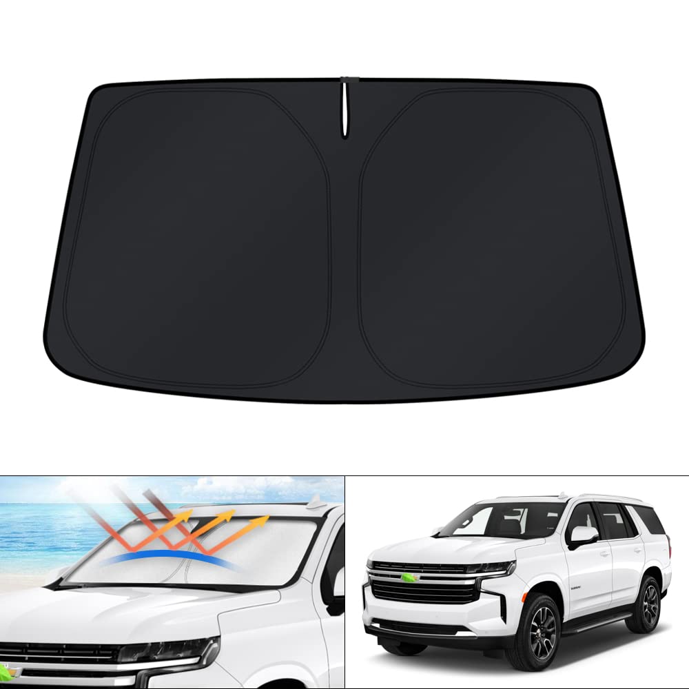 Photo 1 of KUST Windshield Sun Shade for Chevrolet Tahoe Accessories 2015-2024 2025 4-Layers Window Sunshade Sun Visor Protector Foldable Blocks UV Rays Keep Your Car Cooler