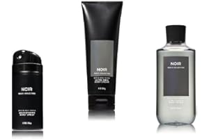 BATH & BODY WORKS Bath and Body Works Noir Men's Collection 3 Piece Set Includes 3.7 oz Deodorizing Body Spray, 8 oz Ultra Shea Body Cream, 10 oz 2-IN-1 Hair & Body Wash