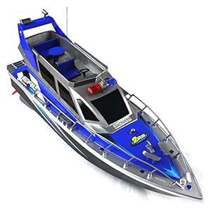 Police Speed RC Boat Electric Full-Function Big-Size 4-Channel Patrol Craft Remote Control Boat with Rechargeable Batteries