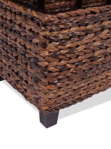 BIRDROCK HOME Abaca Storage Ottoman Bench - Bed Storage Trunk - Espresso Bench - Chest - Safety Hinges - Thumbnail 5