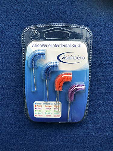 VISION INTERDENTAL 6 Pack Adult Interdental Toothbrushes, Manual, U-Shaped, Medium, Plastic Handle, Recyclable, Neutral