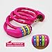 IDEALUX Bike Lock Cable - 4 Feet Resettable Cable Lock - Self Coiling 5 Digit Combination Bike Lock