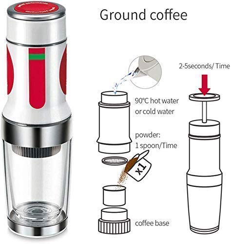 1yess Kaffee-Maschine, beweglicher Handpresse Kaffeemaschine, Minihand Espresso Pods Kaffee-Kapsel-Maschine, Kapsel… – Bild 7