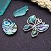 Fun-Weevz 12 Abalone Necklace Pendants for Jewelry Making Adults and 5 Paua Shell Butterfly Pendant for Necklaces, Natural DIY Arts and Crafts Supplies, Teardrop Seashell Earring Charms for Women