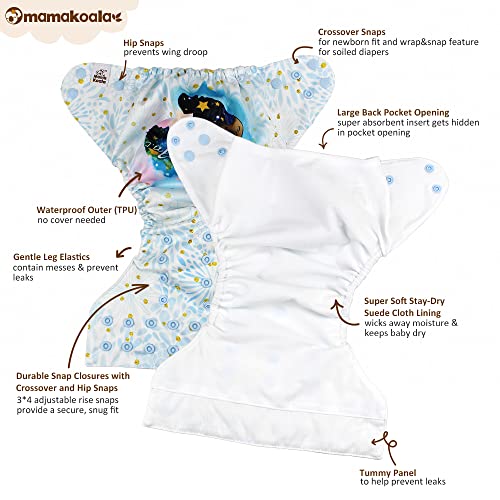 Mama Koala 2.0 Cloth Diapers with Suede Cloth Lining and Tummy Panel