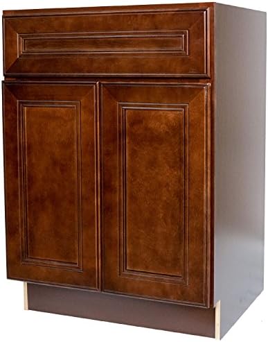 Everyday Cabinets 30 x 34.5 x 24 in. Soft Close Base Cabinet in Leo Saddle with 1 Drawer &amp; 2 Doors &amp; 1 Shelf RTA