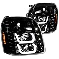 Spec-D Tuning for GMC Yukon Denali XL Jet Black LED Halo Clear Projector Headlights Head Lamps