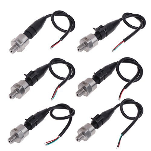 Qisuw Pressure Sensor-DC5V 1/8NPT Pressure Transducer Transmitter Sensor Stainless Steel Oil Air Water (150psi)