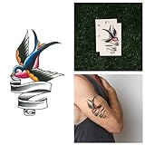 Tattify Traditional Bird Temporary Tattoo - Message Send Error (Set of 2) - Other Styles Available and Fashionable Temporary Tattoos