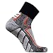 PureAthlete Running Socks Quarter Length - Lightweight, Thin, Moisture Wicking - Anti-Blister Athletic Sock (White/Grey/Orange, Large)