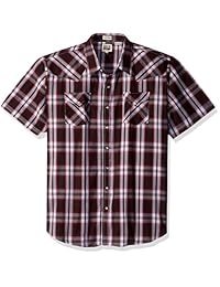 Ely & Walker para hombre manga corta a cuadros camisa occidental-grande