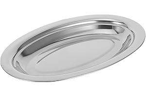 Sewroro 304 Stainless Steel Oval Fish Steaming Plate 28cm, Food Steamer Dish for Kitchen and Home Snack