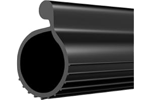 Aggsound 18FT 0.19" P-Bulb EPDM Rubber Garage Door Bottom Seal – Weather Stripping for Single-Channel Doors, Black