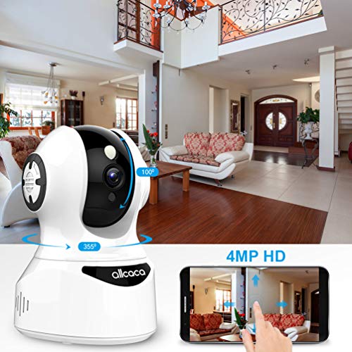 Wireless Security Camera, 4MP Baby Monitor Pet Camera Indoor Home Security Camera System with Sound Detection 2 Way Audio Cloud Service Night Vision, Support iOS/Android TF Card for Pets Elders Babies
