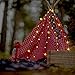 HeKation Patio Umbrella String Lights Battery Operated, 8 Lighting Modes Remote Control, Waterproof Outdoor LED Light for Beach Parasol Camping Tents Garden Decoration (Warm White)