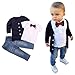 Efaster® 1Set Kids Baby Boys Long Sleeve T-Shirt Tops+Coat+Pants Clothes Outfits (2T)