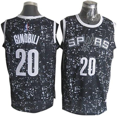 Spurs 20 Manu Ginobili Black City Luminous Jersey Size-L