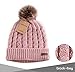 Brook + Bay Pom Pom Beanie Winter Hat for Women - Faux Fur Pompom Warm, Thick & Chunky Soft Cable Knit Hats - Cute & Trendy Cold Weather Knitted Caps - Stylish & Trendy Snow & Ski Beanies for Ladies