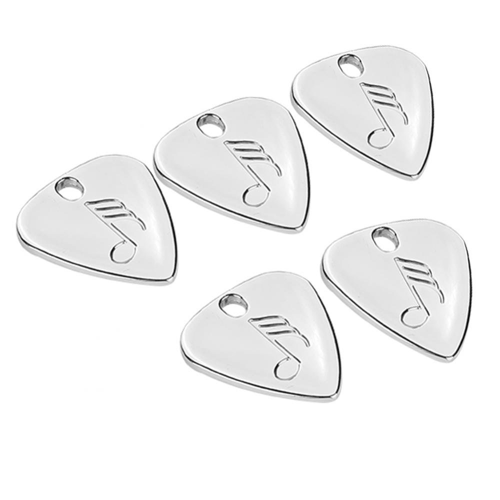 5 Pcs Guitar Picks, Metal Pick Plectrum for Acoustic Guitar, Electric Guitar, Ukulele