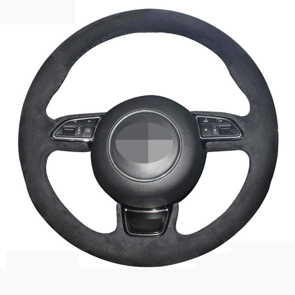 jkhsXJ Handstitched Black Suede Car Steering Wheel Cover,For Audi A1