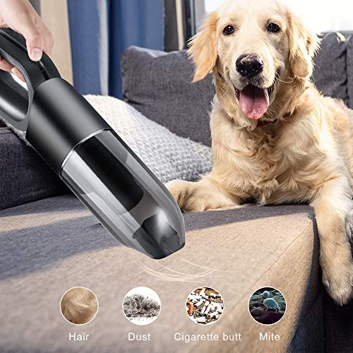 ear&ear Handstaubsauger 7000Pa Handsauger Kabellos Autostaubsauger mit Waschbarer HEPA Filter, USB Wiederaufladbarer,2 Modi (Aktualisierte Version)