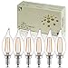 keymit Candelabra LED Bulbs C32 2W - Dimmable Light Bulbs for Chandelier Lighting - 2700K Warm White 6Pack
