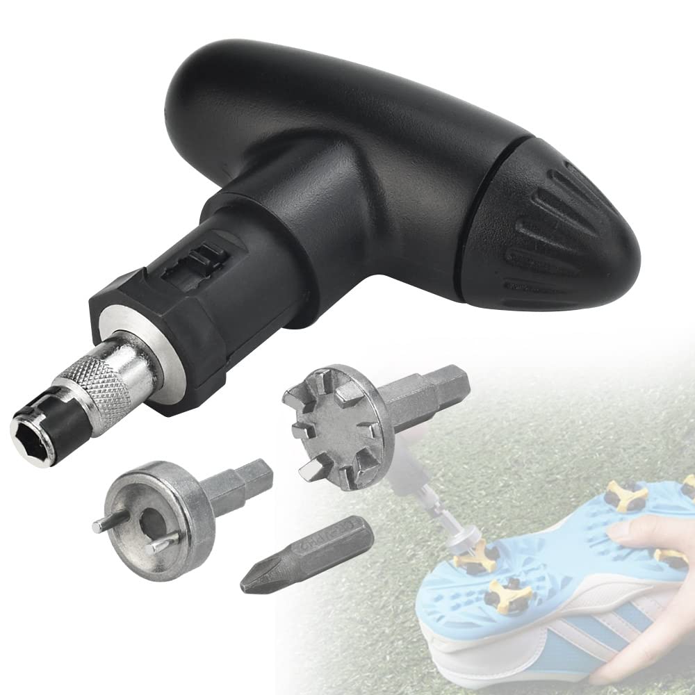 FIGFYOU Golf Shoe Spike Tool Kit: Universal Cleat Wrench & Remover with ABS Handle - Durable Stud Key for All Golf Spikes