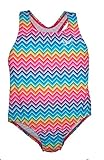Speedo Girl's Rainbow Chevron Racerback One Piece Swimsuit, Multi-Coloured, 8