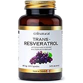 CBI Natural Trans-Resveratrol 600mg, High Potency Antioxidant, Supports Cellular Health & Healthy Aging, 120 Vegan Capsules, 4-Month Supply, Non-GMO, Gluten Free