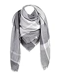 Cozy Checked Plaid Blanket Scarf - Soul Young Tartan Stylish Cape Wrap Shawl for Women and Men … (One Size,Grey)