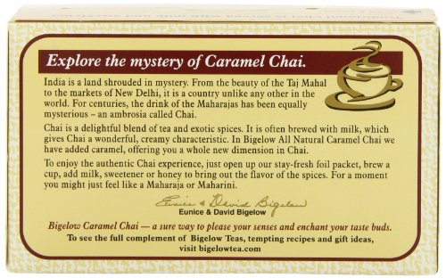 image for Bigelow Tea Bigelow Chai Tea Caramel 20 Count (Pack of 6) Caffeinated 
