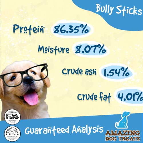 Bully Stick 6 Inch ( 8 Count) Regular Thickness Bully Sticks for