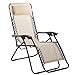Set of 2 Zero Gravity Chairs Lounge Patio Chairs Outdoor Yard Beach (Tan)