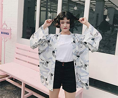 Kimonos Woman Japanese Kimono Cardigan Cosplay Shirt Blouse for Women Japanese Yukata Beach Kimono Kk1069,2,One Size