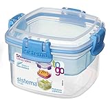 Sistema Snack To Go, 13.5 Oz /400 ML, 2 Compartment Container, Blue, 1-pack