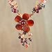 NOVICA Artisan Handmade Multigemstone Beaded Pendant Necklace Floral from Thailand Quartz Garnet Smoky Jasper Brown Multicolor Red Birthstone [15.25 in min L x 16.5 in max L x 0.8 in W Pendant(s) 3.]