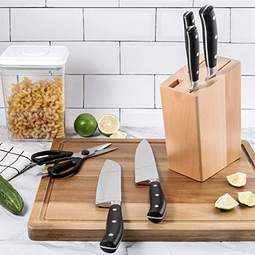 SKY LIGHT Knife Set with Block, 6 Pieces Kitchen Knives, German