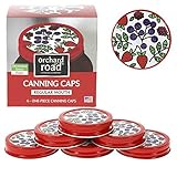 Mason Jar Lids - Decorative Canning Caps Fit Regular Mouth Mason Jars - Fruit Design - Pack of 6