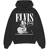 Elvis Presley unisex-adult Offical Elvis Presley Merch B&w Guitar Portrait Hoodie