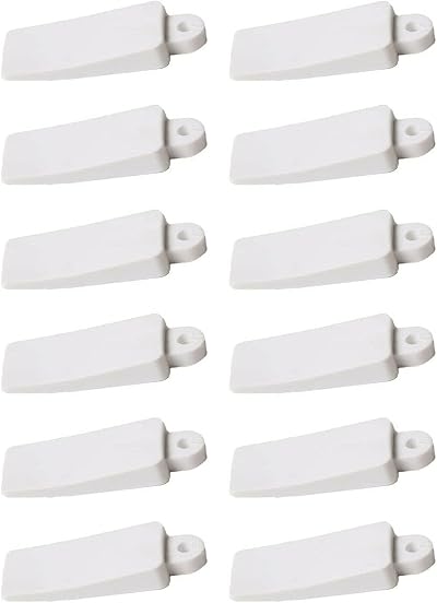 fiXte Soft Rubber Door Window Furniture Wedges Stopper Jam Lock White Pack of 12