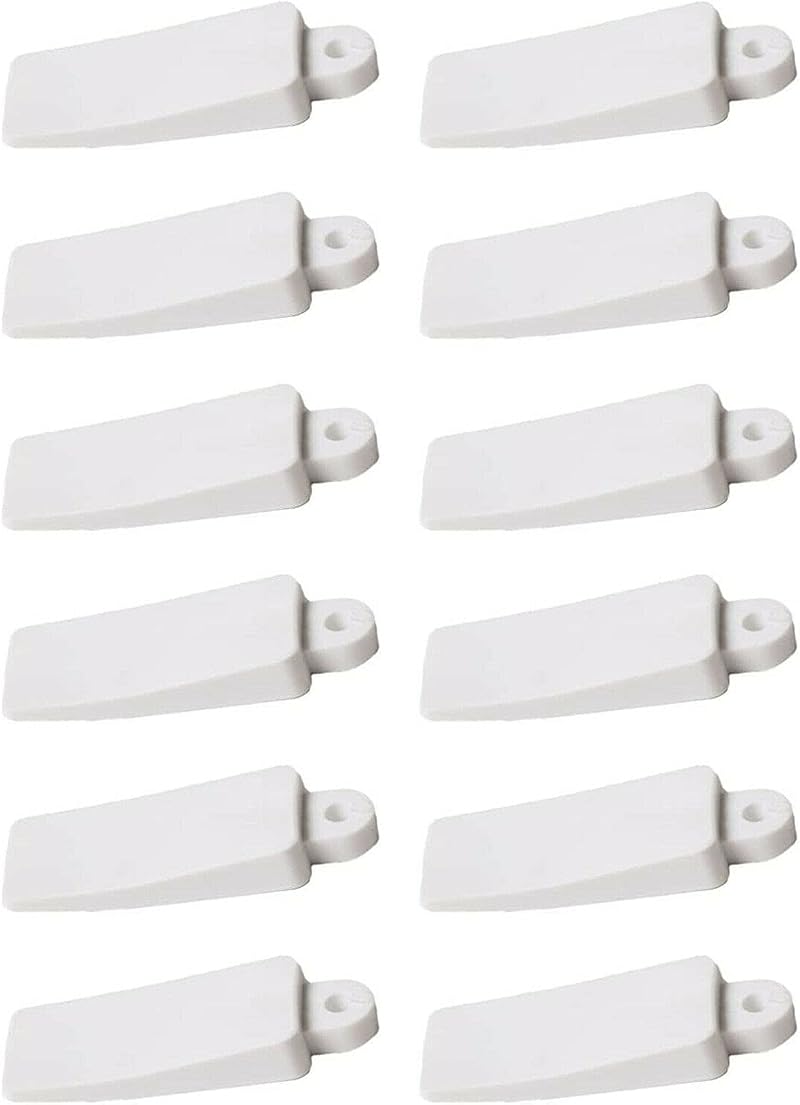 fiXte Soft Rubber Door Window Furniture Wedges Stopper Jam Lock White Pack of 12