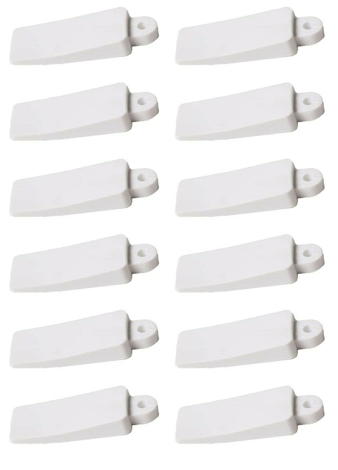 fiXte Soft Rubber Window Door Table Furniture Wedges Stop Stopper Stay Jam Lock in White (Pack of 12)
