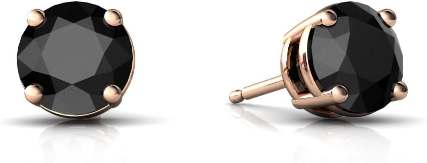 14kt Gold Black Onyx 6mm Round Round Stud Earrings