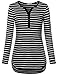 Messic Tunics for Women, Women's 3/4 Roll Up Sleeve High Low Hem Mid-Long Style Casual Knits Striped Shirts (XX-Large,Black)