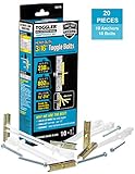 TOGGLER SNAPTOGGLE BA Toggle Anchor with Bolts, Zinc-Plated Steel Channel, Made in US, 3/8" to 3-5/8" Grip Range, For 3/16"-24 UNC Fastener Size (Pack of 10)