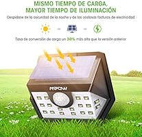 Mpow Luz Solar de Exterior, Lámpara Solar 20 LED, 270º Gran ...